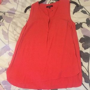 Red madewell sleeveless button up blouse